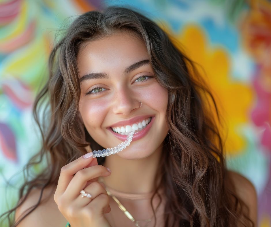 teen with retainer