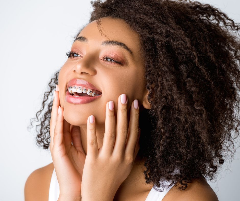 happy girl with braces